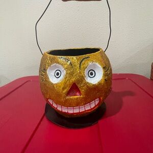 Gold Glitter Pumpkin Bucket